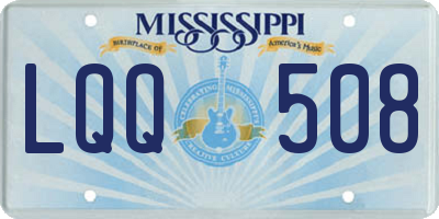 MS license plate LQQ508