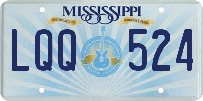 MS license plate LQQ524