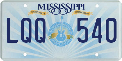 MS license plate LQQ540