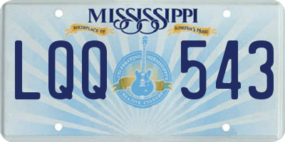 MS license plate LQQ543