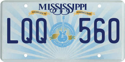 MS license plate LQQ560