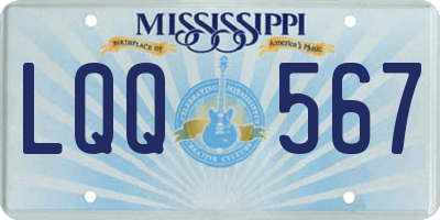 MS license plate LQQ567