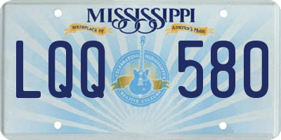 MS license plate LQQ580