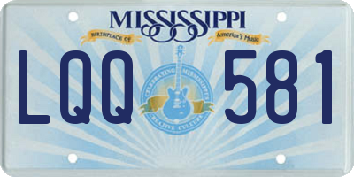 MS license plate LQQ581