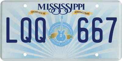 MS license plate LQQ667