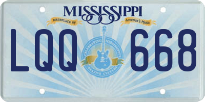 MS license plate LQQ668