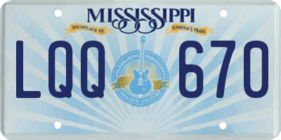 MS license plate LQQ670
