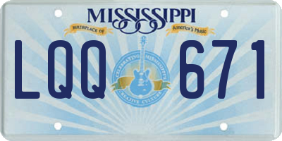 MS license plate LQQ671