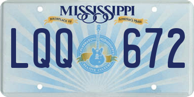 MS license plate LQQ672