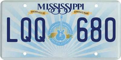MS license plate LQQ680