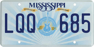 MS license plate LQQ685