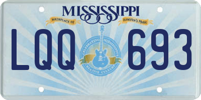 MS license plate LQQ693