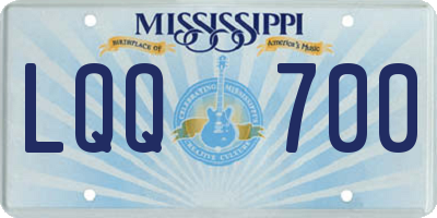 MS license plate LQQ700