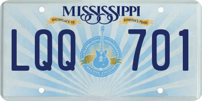 MS license plate LQQ701