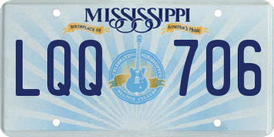 MS license plate LQQ706