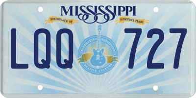MS license plate LQQ727