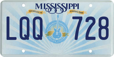 MS license plate LQQ728