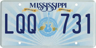 MS license plate LQQ731