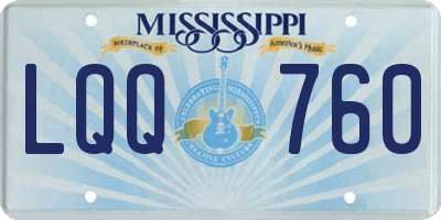 MS license plate LQQ760