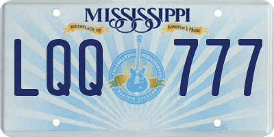 MS license plate LQQ777
