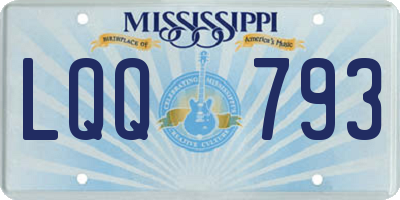 MS license plate LQQ793