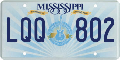 MS license plate LQQ802