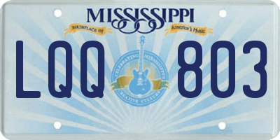 MS license plate LQQ803