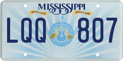 MS license plate LQQ807