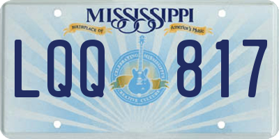 MS license plate LQQ817