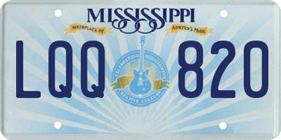 MS license plate LQQ820