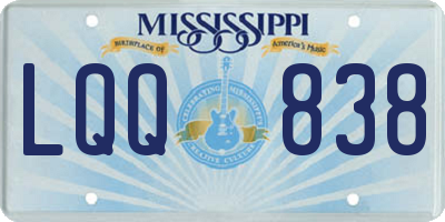 MS license plate LQQ838