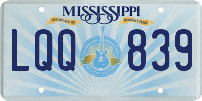 MS license plate LQQ839