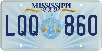 MS license plate LQQ860