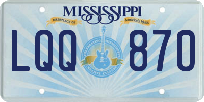 MS license plate LQQ870
