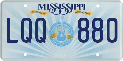 MS license plate LQQ880