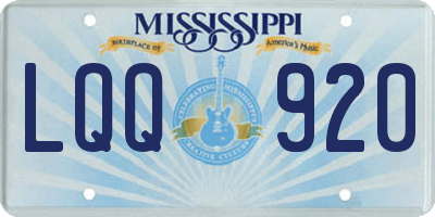 MS license plate LQQ920