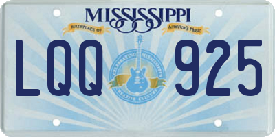 MS license plate LQQ925