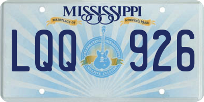 MS license plate LQQ926