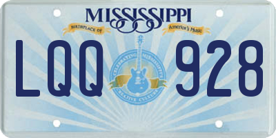 MS license plate LQQ928