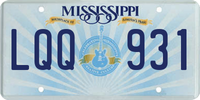 MS license plate LQQ931