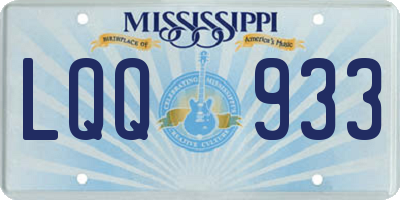 MS license plate LQQ933