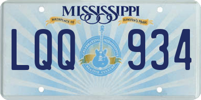 MS license plate LQQ934