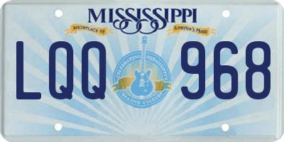 MS license plate LQQ968