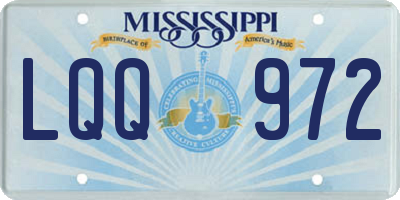 MS license plate LQQ972
