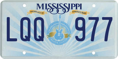 MS license plate LQQ977
