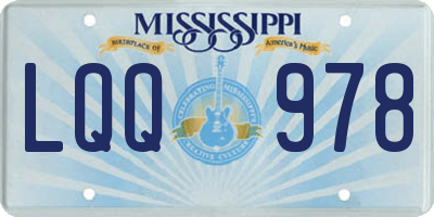 MS license plate LQQ978