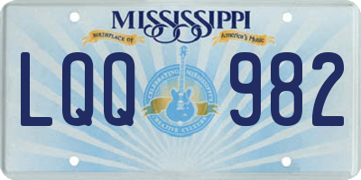 MS license plate LQQ982