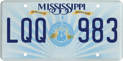 MS license plate LQQ983
