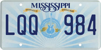 MS license plate LQQ984