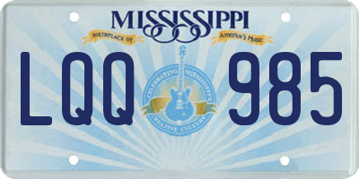 MS license plate LQQ985